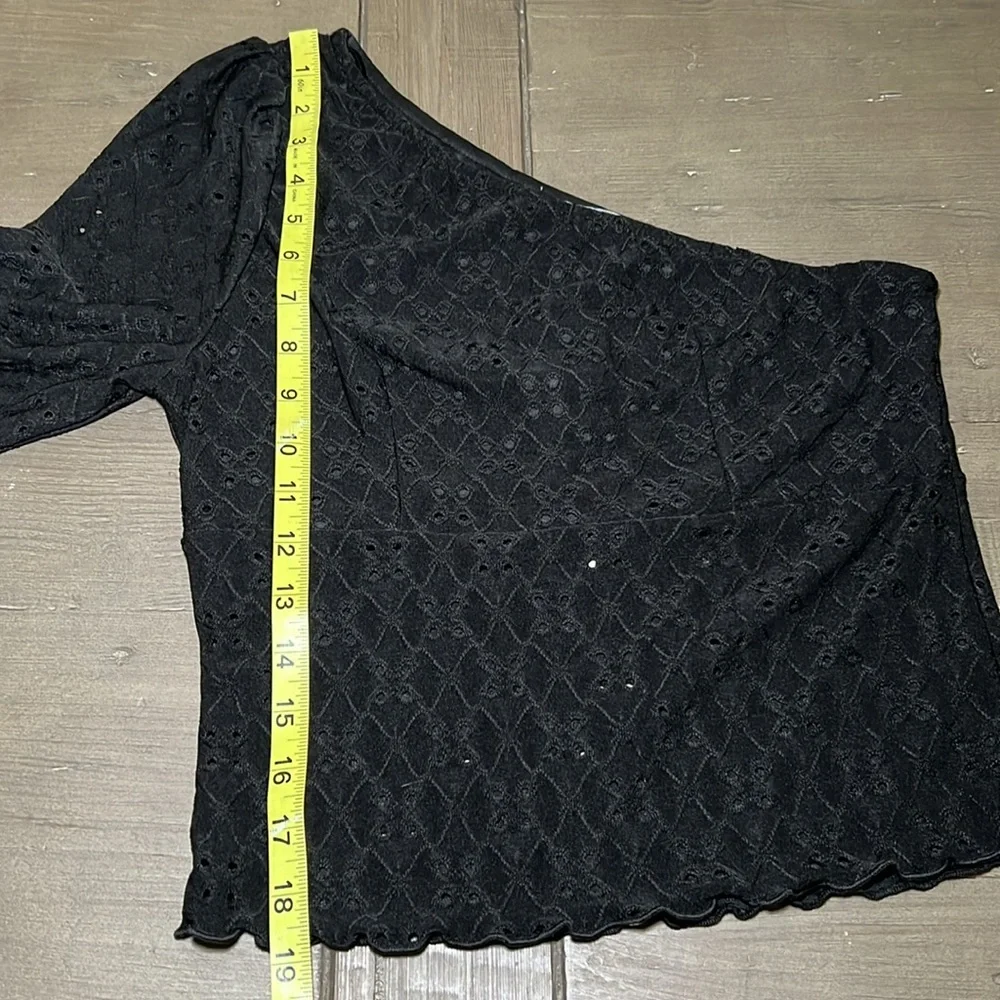 Good Luck Gem Black Asymmetrical Top new with tag